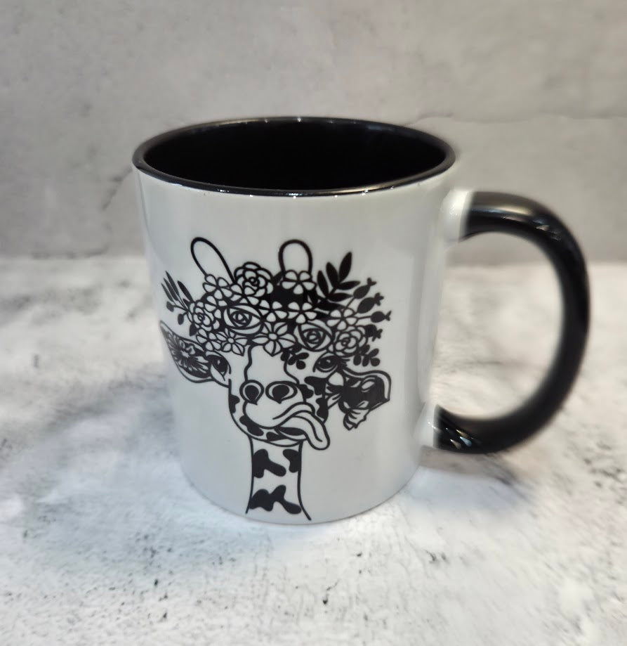 Black &White Giraffe Mug