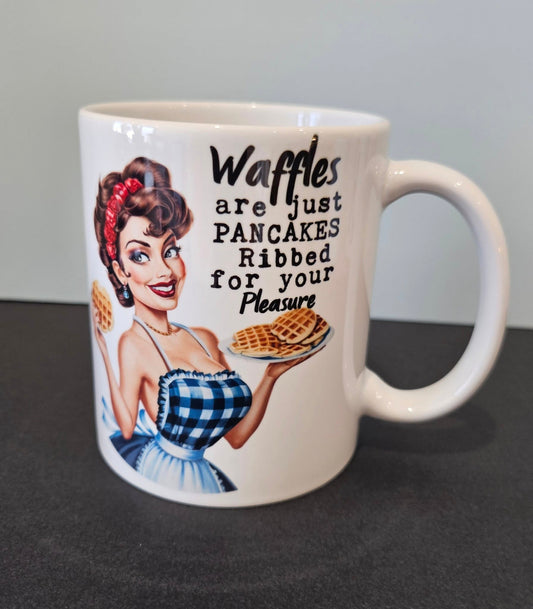 sarcastic housewife 11oz mug 'waffles & pancakes'